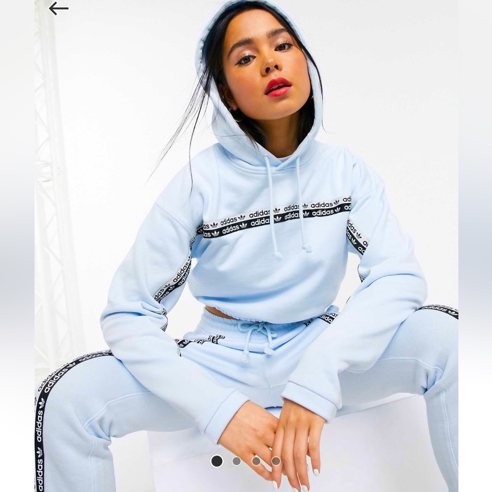 Adidas Originals RYV cropped hoodie in blue